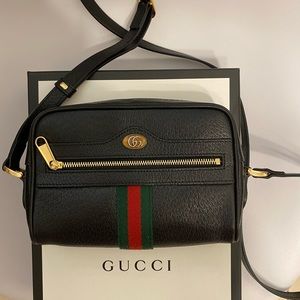 Like New! Gucci Ophida Mini Bag -Black Leather
